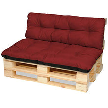 SuperKissen24. Cuscino per Bancale Divano Pallet 120x80 cm con Schienale 120x38 cm Seduta Impermeabile e Comodo per Divanetti da Esterno - Rosso Scuro