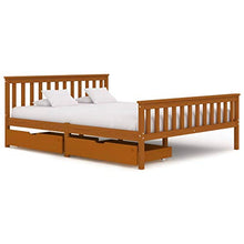 SKM Giroletto con 2 Cassetti Marrone Miele Legno di Pino 160x200 cm (36.55kg)