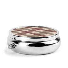 Kitten Plaid Naptime - Contenitore rotondo per pillole a 3 scomparti, in metallo, per medicina e vitamina