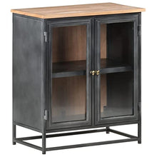 vidaXL Credenza Grigia 60x35x70 cm in Massello di Acacia e Acciaio
