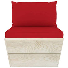 SKM Set Divani da Giardino su Pallet 5 pz con Cuscini Legno Abete (88.4kg) Rosso-3462