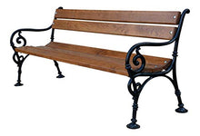 GardeTech Panca da Giardino con Schienale | 180 cm di Lunghezza | Realizzato in Legno massello e ghisa massello Laccato | Ontano | Wien 2