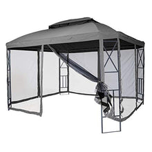 Mendler Gazebo pergola baldacchino con zanzariere HWC-E42 Acciaio 3x3,6m Grigio