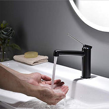 Faucet-4456 Rubinetto per Lavabo, Piano di Verniciatura con Maniglia E Rubinetto Monoforo,Black,B