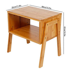 Zerone - Comodino impilabile in bambù, 2 pezzi, per camera da letto, 40 x 29 x 42 cm