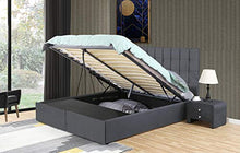 Skoll - Letto in velluto con 2 cassetti, 180 x 200 cm, colore: Grigio