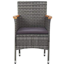 FAMIROSA Set Mobili da Pranzo da Giardino 5 pz Grigio Polyrattan Acacia-8325
