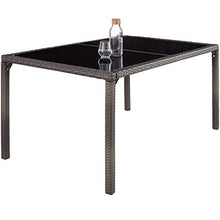TecTake 403397 Set di Mobili, Poli Rattan 6+1, Arredamento Giardino, Involucro Protettivo, Viti in Acciaio Inox, Grigio