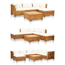Elemento modulare per divano con cuscino in legno di acacia.