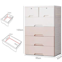 MOMIN Guardaroba Semplice 5 Cassetto Bambini Dresser Governo di immagazzinaggio con Le Serrature (Colore : White Pink, Dimensione : 5 Drawers)