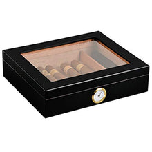 YUMO Humidor Prandium con Digital igrometro in High Gloss per ca,Nero