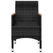 FAMIROSA Set da Bistrot per Giardino 3 pz in Polyrattan e Vetro Nero-8364