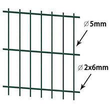 vidaXL Set 22 Pannelli di Recinzione 2D Giardino con Pali 2008x1630 mm 44m Verde