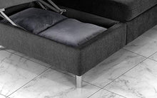 Dafnedesign.Com - Divano angolare 3 posti con penisola a Sinistra - Colore: Nero - cm. 271 x 222 x 94h