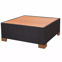 Tidyard Divani da Giardino, Set di mobili da Giardino Set 16 pz in Polirattan e WPC Nero