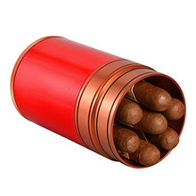QINJLI Alluminio Cigar Box, Cigar Box Gift Box, Red Sigaro Cilindro, Sigaro igrometro umidificatore Corsa Sigaro Tubo 7 Cigar 28 Millimetri