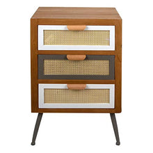 Mobile cassettiera legno 3 cassetti design rustico comodino soggiorno 72 cm