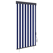 vidaXL - Tenda avvolgibile per esterni, 80 x 250 cm, colore: blu e bianco