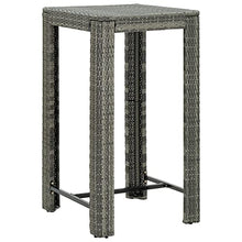vidaXL Set Bar da Giardino 3 pz con Cuscini in Polyrattan Grigio