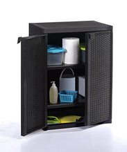 Home Mobile Basso Rattan, Nero
