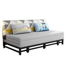 Camera Divano Letto Matrimoniale,Seduta E Letto 2 In1 Divano Contenitore Pieghevole Multifunzionale in Legno Massello Letto Convertibile,Imbottitura in Spugna Divano Mobili Comodo Cuscino,Grigio,0.9M