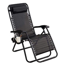 Blackning Sedia Sdraio Pieghevole Chaise Longue, Sedia Sdraio Pieghevole con portabicchieri Zero Gravityner per Esterno, Campeggio, Patio, Prato