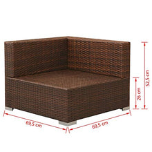 FAMIROSA Set Divani da Giardino 3 pz con Cuscini in Polyrattan Marrone-2747
