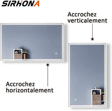 SIRHONA - Specchio LED per bagno, 100 80 70 60 50 45, 70x50cm(09)