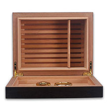 WLMGWRXB Humidor per sigari da Tavolo, Scatola per sigari in Cedro con Vassoio, igrometro in Vetro e umidificatore Rettangolare