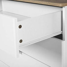 Beliani Cassettiera Bianca e MDF Colore Legno Chiaro con 4 Cassetti 93 x 79 cm Walpi