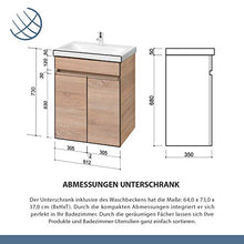 Planetmöbel Set di mobili da bagno, 64 cm, per bagno, WC (rovere Sonoma)