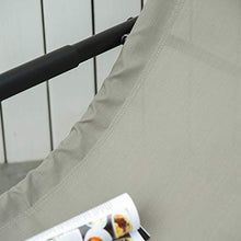 Outsunny Poltrona a Dondolo da Giardino, Lettino Sdraio con Poggiatesta e Tasca Laterale, 150x62x88cm Nero e Grigio