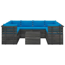 vidaXL Set Divani da Giardino su Pallet 9 pz con Cuscini Massello Pino