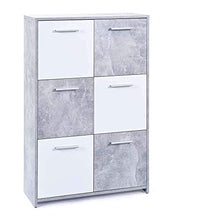 Inter Link Cemen Buffet 6 Ante E 2 Cassetti, nobilitato, Bianco/Grigio, 77 x 30 x 115 cm
