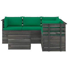 FAMIROSA Set Divani da Giardino su Pallet 6 pz con Cuscini Massello Pino-1904