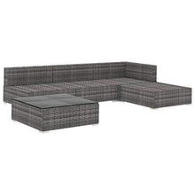 Festnight Set Divani da Giardino, Set Divano Esterno 5 pz con Cuscini in Polyrattan Grigio - Arredi Casa