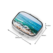 Scatola quadrata per pillole con onde oceaniche alla moda, organizer per pillole da viaggio, per integratori di vitamine