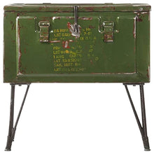 vidaXL Baule Portaoggetti Stile Militare 68x24x66 cm Ferro