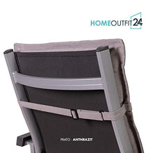 Homeoutfit24 Sun Garden Prato - Cuscino per Sedia da Giardino, Schienale Basso, 103 x 52 x 8 cm, 1 Pezzo, Grigio Platino