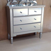 Port de Soller Furntiure Valetta - Cassettiera con 4 cassetti, colore: Argento