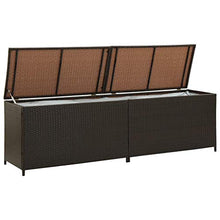 Oushome Baule da Giardino in Polyrattan 200x50x60 cm Marrone