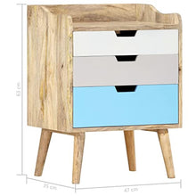 vidaXL Comodino 47x35x63 cm in Legno Massello di Mango