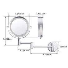 SGSG Specchio a Parete Specchio per Trucco Regolabile a Parete Specchio per Bagno Specchio a LED 6 Pollici Ingrandimento 1X / 5X