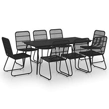 vidaXL Set da Pranzo da Giardino 9 pz in Polyrattan e Vetro