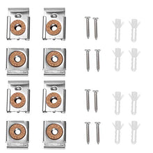 Clip Specchio Set Supporto per Specchio Clip Muro per Appendere Specchio Foto Appendi Muro Clip Specchio Montaggio a Specchio Clip per Appendiabiti Vetro Kit di Fissaggio a Parete Clip 2 Set (8 Pezzi)