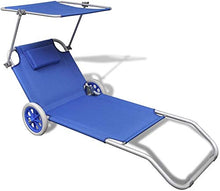 Spiaggina Trolley con ruote sedia da spiaggia con struttura pieghevole tetto parasole e cuscino imbottito