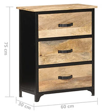 vidaXL Cassettiera 60x30x75 cm in Legno Massello di Mango