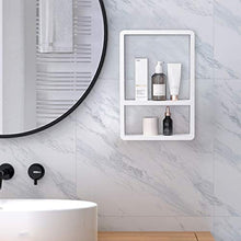 Mensola Da Parete Per Bagno, Scaffale Portaoggetti A 2 Ripiani Espositore Autoadesivo Per Cucina - Nessuna Foratura Necessaria