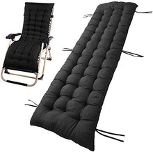 Goodquan Cuscino per sedia a sdraio in morbido cotone per esterni, schienale alto, comodo cuscino per schienale, antiscivolo, lavabile, facile da pulire (nero, 48 x 155 cm)