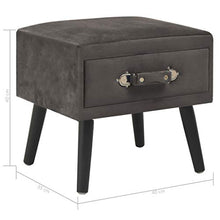 Festnight Comodino Camera da Letto, Comodino in Velluto Grigio 40x35x40 cm